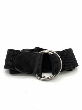 Pasta Black Stretch Belt Double D Ring Buckle Womens Up to 37 Inches